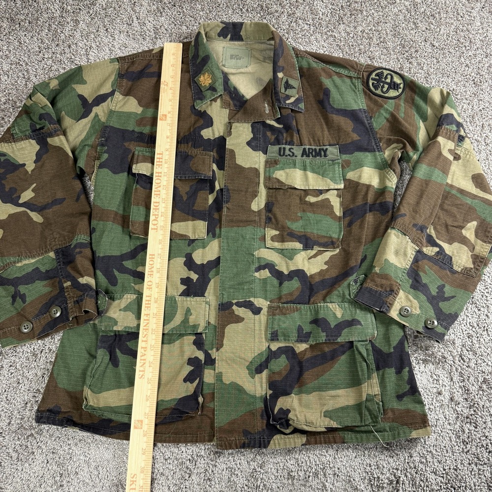 Vintage US Army Jacket Mens Medium Regular Woodland Camo Military‎ Coat 80s - Picture 3 of 11